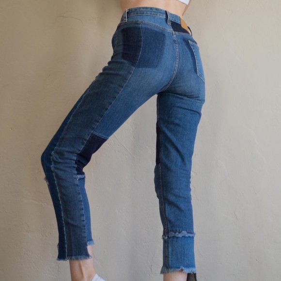 Joe's Jeans Debbie Patchwork High Rise Ankle Straight Leg Size 29 - Picture 13 of 14